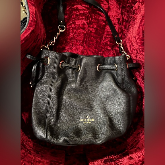 Kate Spade Black Leather Women's Bucket Bag - Picture 2 of 10